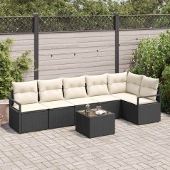 vidaXL Set Divano Giardino 6 Pezzi con Cuscini in Rattan Sintetico Marrone.