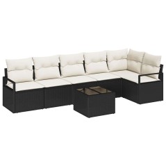 vidaXL Set Divano Giardino 6 Pezzi con Cuscini in Rattan Sintetico Marrone.