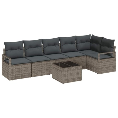 vidaXL Set di divani da giardino con 6 pezzi e cuscini in rattan sintetico nero