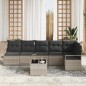 vidaXL Set Divano da Giardino 7 Pezzi con Cuscini Grigi in Rattan Sintetico vidaXL Set Divano da Giardino 7 Pezzi con Cuscini Grigi in Rattan Sintetico