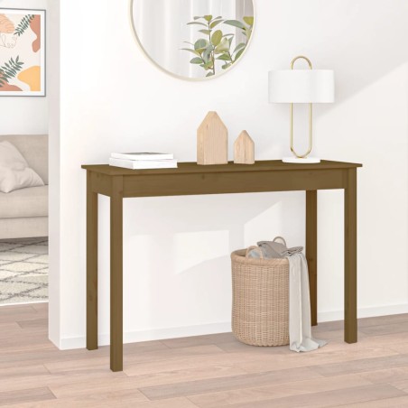 Tavolo Consolle Miele 110x40x75 cm in Legno Massello di Pino
