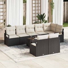 vidaXL Set di divani da giardino da 8 pezzi con cuscini marroni in rattan