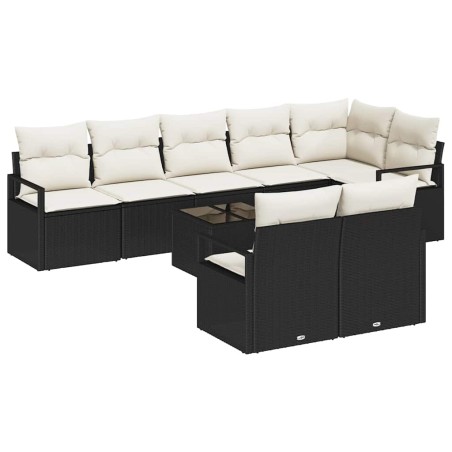 vidaXL Set di divani da giardino da 8 pezzi con cuscini marroni in rattan