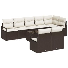 vidaXL Set Giardino 8 Pezzi con Cuscini Grigi in Rattan Sintetico