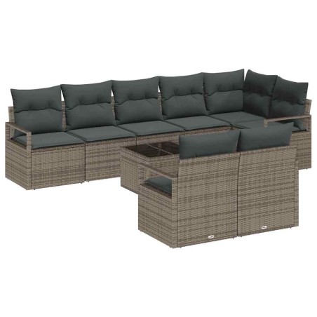 vidaXL Set di Divani da Giardino con Cuscini da 8 Pezzi Nero in Poly Rattan