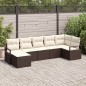 vidaXL Set di Divani da Giardino 7 Pezzi con Cuscini Marrone in Rattan Sintetico vidaXL Set di Divani da Giardino 7 Pezzi con Cuscini Marrone in Rattan Sintetico