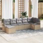 vidaXL Set di divani da giardino 7 pezzi con cuscini beige