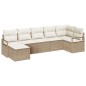 vidaXL Set Divano Giardino 7 Pezzi con Cuscini Beige in Rattan Sintetico vidaXL Set Divano Giardino 7 Pezzi con Cuscini Beige in Rattan Sintetico