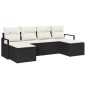 vidaXL Set di divani da giardino , 6 pezzi con cuscini neri in polyrattan