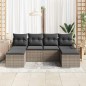 vidaXL Set divano da giardino 6 pezzi con cuscini grigi in rattan sintetico vidaXL Set divano da giardino 6 pezzi con cuscini grigi in rattan sintetico