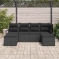 vidaXL Set di divani da giardino 6 pezzi con cuscini in rattan sintetico nero vidaXL Set di divani da giardino 6 pezzi con cuscini in rattan sintetico nero