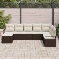 vidaXL Set divano da giardino da 8 pezzi con cuscini in rattan marrone vidaXL Set divano da giardino da 8 pezzi con cuscini in rattan marrone