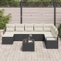 vidaXL Set da giardino 8 pezzi con cuscini marroni in polyrattan vidaXL Set da giardino 8 pezzi con cuscini marroni in polyrattan