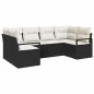 vidaXL Set di Divani da Giardino 6 Pezzi con Cuscini Neri in Polyrattan vidaXL Set di Divani da Giardino 6 Pezzi con Cuscini Neri in Polyrattan