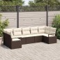 vidaXL Set di divani da giardino 7 pezzi con cuscini in polirattan marrone vidaXL Set di divani da giardino 7 pezzi con cuscini in polirattan marrone