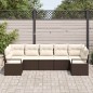 vidaXL Set di divani da giardino 7 pezzi con cuscini in polirattan marrone vidaXL Set di divani da giardino 7 pezzi con cuscini in polirattan marrone