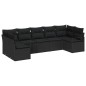 vidaXL Set Giardino 7 Pezzi con Cuscini in Rattan Nero vidaXL Set Giardino 7 Pezzi con Cuscini in Rattan Nero