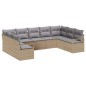 vidaXL Set da Giardino 9 Pezzi con Cuscini in Rattan Sintetico Beige vidaXL Set da Giardino 9 Pezzi con Cuscini in Rattan Sintetico Beige