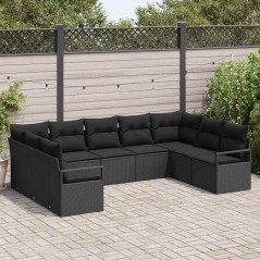 vidaXL Set da Giardino in Rattan, 9 Pezzi con Cuscini