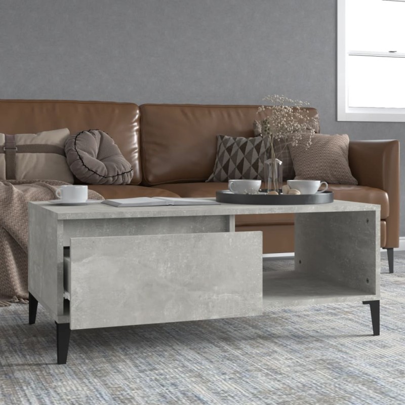 Tavolino Salotto Grigio Cemento 90x50x36,5 cm Legno Multistrato Tavolino Salotto Grigio Cemento 90x50x36,5 cm Legno Multistrato