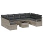 vidaXL Set Giardino con Divano a 10 Pezzi e Cuscini in Rattan Sintetico Grigio vidaXL Set Giardino con Divano a 10 Pezzi e Cuscini in Rattan Sintetico Grigio