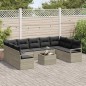 vidaXL Set Giardino con Divano a 10 Pezzi e Cuscini in Rattan Sintetico Grigio vidaXL Set Giardino con Divano a 10 Pezzi e Cuscini in Rattan Sintetico Grigio
