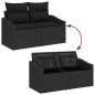 vidaXL Set da pranzo da giardino 3 pezzi con cuscini in rattan polietilene nero. vidaXL Set da pranzo da giardino 3 pezzi con cuscini in rattan polietilene nero.