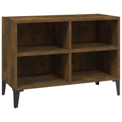 Mobile TV con Gambe in Metallo Rovere Fumo 69,5x30x50 cm