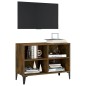 Mobile TV con Gambe in Metallo Rovere Fumo 69,5x30x50 cm Mobile TV con Gambe in Metallo Rovere Fumo 69,5x30x50 cm