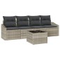 vidaXL Set da pranzo da giardino 5 pezzi con cuscini Grigio chiaro in rattan sintetico vidaXL Set da pranzo da giardino 5 pezzi con cuscini Grigio chiaro in rattan sintetico