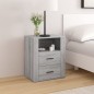 Comodino Grigio Sonoma 50x36x60 cm in Legno Multistrato Comodino Grigio Sonoma 50x36x60 cm in Legno Multistrato