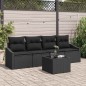 vidaXL Set da Pranzo da Giardino 5 Pezzi con Cuscini Nero in Rattan Sintetico vidaXL Set da Pranzo da Giardino 5 Pezzi con Cuscini Nero in Rattan Sintetico