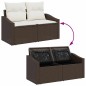 vidaXL Set di Divani da Giardino da 7 Pezzi con Cuscini Marroni in Polyrattan vidaXL Set di Divani da Giardino da 7 Pezzi con Cuscini Marroni in Polyrattan