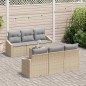 vidaXL Set di Divani da Giardino 7 Pezzi con Cuscini Beige in Rattan Sintetico vidaXL Set di Divani da Giardino 7 Pezzi con Cuscini Beige in Rattan Sintetico