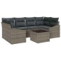 vidaXL Set da Pranzo da Giardino 7 Pezzi con Cuscini Grigi in Rattan Sintetico vidaXL Set da Pranzo da Giardino 7 Pezzi con Cuscini Grigi in Rattan Sintetico
