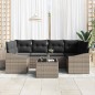 vidaXL Set da Pranzo da Giardino 7 Pezzi con Cuscini Grigi in Rattan Sintetico vidaXL Set da Pranzo da Giardino 7 Pezzi con Cuscini Grigi in Rattan Sintetico