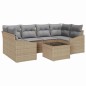 vidaXL Set da Pranzo da Giardino 7 Pezzi con Cuscini Beige in Rattan Sintetico vidaXL Set da Pranzo da Giardino 7 Pezzi con Cuscini Beige in Rattan Sintetico