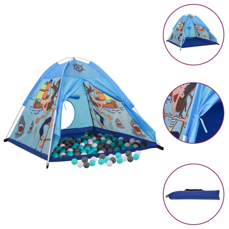 vidaXL Tenda da Gioco per Bambini Blu con 250 Palline 120x120x90 cm vidaXL Tenda da Gioco per Bambini Blu con 250 Palline 120x120x90 cm