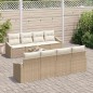 vidaXL Set di divani da giardino 7 pezzi con cuscini Beige Polyrattan vidaXL Set di divani da giardino 7 pezzi con cuscini Beige Polyrattan