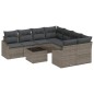 vidaXL Set da Giardino con Cuscini 9 Pezzi Grigio Rattan Sintetico vidaXL Set da Giardino con Cuscini 9 Pezzi Grigio Rattan Sintetico