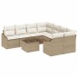 vidaXL Set da Pranzo da Giardino 9 Pezzi con Cuscini Beige in Rattan vidaXL Set da Pranzo da Giardino 9 Pezzi con Cuscini Beige in Rattan