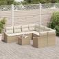 vidaXL Set da Pranzo da Giardino 9 Pezzi con Cuscini Beige in Rattan vidaXL Set da Pranzo da Giardino 9 Pezzi con Cuscini Beige in Rattan