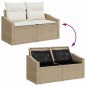 vidaXL Set da Pranzo da Giardino 9 Pezzi con Cuscini Beige in Rattan vidaXL Set da Pranzo da Giardino 9 Pezzi con Cuscini Beige in Rattan