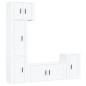 Set di Mobili Porta TV 5 pz Bianco in Legno Multistrato Set di Mobili Porta TV 5 pz Bianco in Legno Multistrato