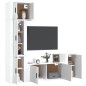 Set di Mobili Porta TV 5 pz Bianco in Legno Multistrato Set di Mobili Porta TV 5 pz Bianco in Legno Multistrato