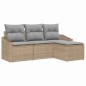 vidaXL Set da giardino di 4 pezzi con cuscini in rattan sintetico beige vidaXL Set da giardino di 4 pezzi con cuscini in rattan sintetico beige