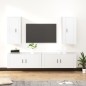 Set di Mobili Porta TV 4 pz Bianco in Legno Multistrato Set di Mobili Porta TV 4 pz Bianco in Legno Multistrato