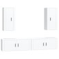Set di Mobili Porta TV 4 pz Bianco in Legno Multistrato Set di Mobili Porta TV 4 pz Bianco in Legno Multistrato