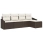 vidaXL Set da pranzo per giardino in 5 pezzi con cuscini in polirattan marrone vidaXL Set da pranzo per giardino in 5 pezzi con cuscini in polirattan marrone