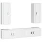 Set di Mobili Porta TV 4 pz Bianco in Legno Multistrato Set di Mobili Porta TV 4 pz Bianco in Legno Multistrato